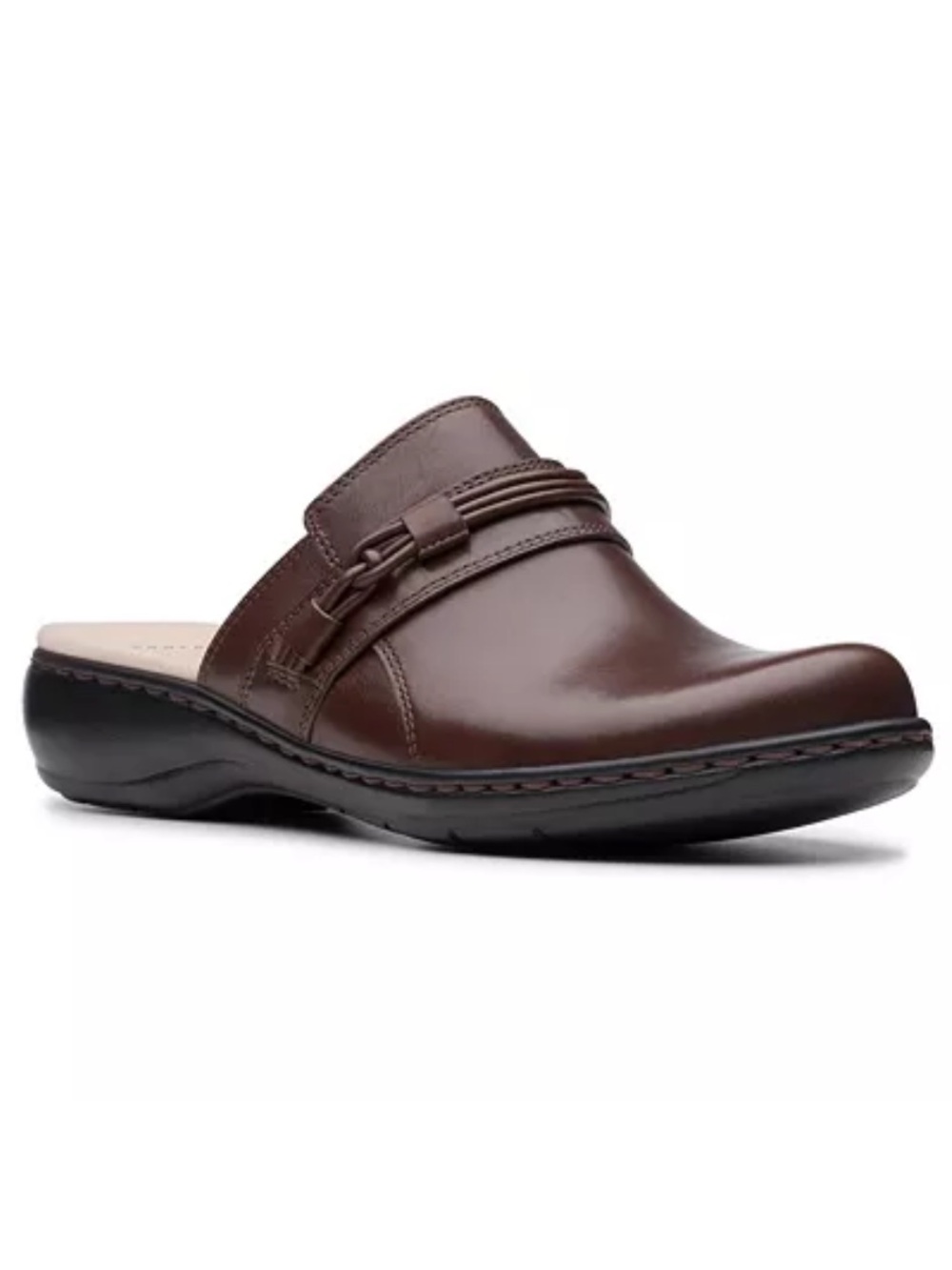 Clarks Women's Dark Brown Leather Slip-On Mule